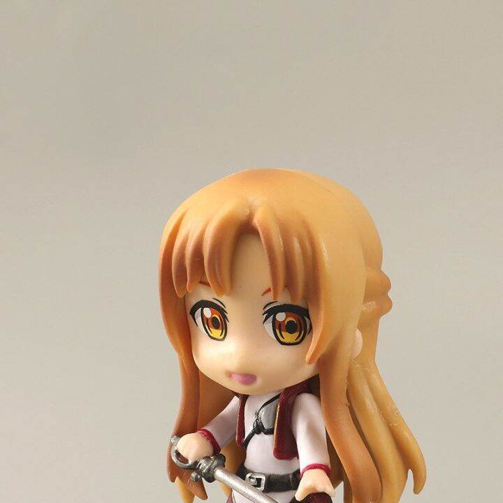 หุ่นดาบอะนิเมะออนไลน์6ชิ้นตัวเลขแอคชั่น-pvc-รุ่น-kirito-asuna-niitengo-ของขวัญเด็กของเล่นขนาด9ซม