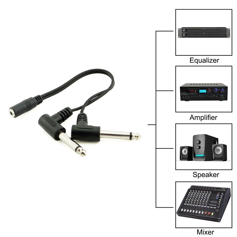 Laptop 6.3mm Mono 1/4 inch to 1/8 inch 3.5mm Audio Splitter Adapter Cord for Mixer Audio Recorder Phone Amplifier MP3 GLHONG 6.35 Male to Female and 3.5mm Cable Guitar car Stereo 