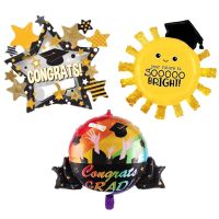 2022 new graduation season shape aluminum film balloon sun gypsophila one-piece cap graduation classmates will arrange decorativ Balloons