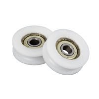 U Groove Roller Pulley แบริ่งแบริ่งเหล็กลูกกลิ้งฉีดเคลือบ U-Shaped Pulley Wheel สำหรับสไลด์ประตูหน้าต่าง6*30*10มม.