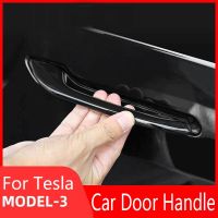 4PCS Car Door Handle Wrap Cover ABS Protector Sticker Anti-Scratch Accessories for Tesla Model 3 2020-2021