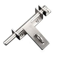 Sliding Bolt Gate Latch 170mm Thickening Stainless Steel Barrel Bolt with Padlock Hole Interior Door Latches Brushed Finish