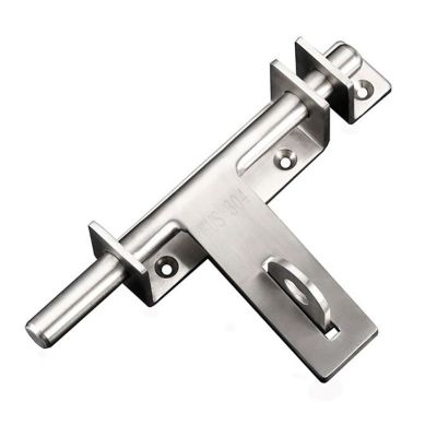 【LZ】♚☞○  Sliding Bolt Gate Latch 170mm Thickening Stainless Steel Barrel Bolt with Padlock Hole Interior Door Latches Brushed Finish