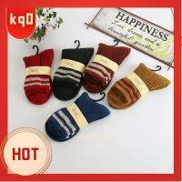 KQ0 1 Pairs Winter One Size Accessories Cashmere Thick Women Wool Socks Elastic Striped