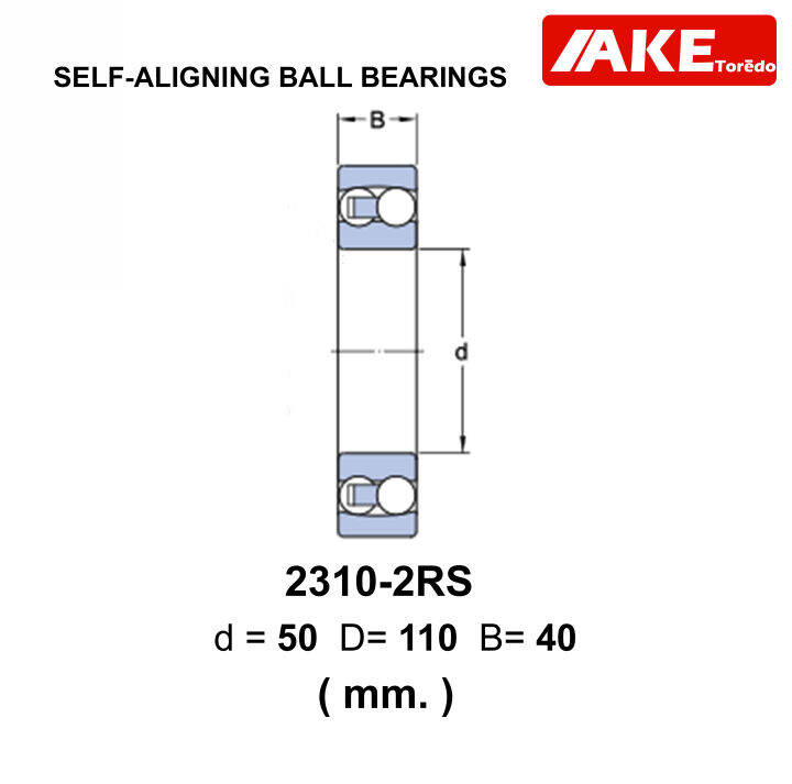 2308-2rs-2310-2rs-ตลับลูกปืนเม็ดกลมปรับแนว-แบบฝายาง-2-ข้าง-self-aligning-ball-bearing-2308-2rs-2310-2rs-จำหน่ายโดย-ake-tor-do