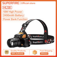 SUPERFIRE Varifocal ไฟหน้าความเข้มสูง HL56สวมใส่ได้ชาร์จไฟได้สว่างพิเศษกลางแจ้งกำลังไฟสูง Led ตกปลากลางคืนในระยะยาว