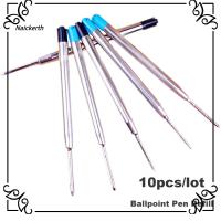 NAICKERTH 10PCS/LOT 0.5mm โรงเรียน อุปกรณ์เครื่องเขียน ลายเซ็น โลหะ ปากกาลูกลื่นแบบเติม หมึกสีน้ำเงิน/ดำ แกนกลางปลายปากกา