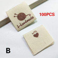 N57H 100PCS/SET Handmade Accessories Pattern Tags Handmade Machine Clothing Sewing For Garment Sewing DIY Flag Labels