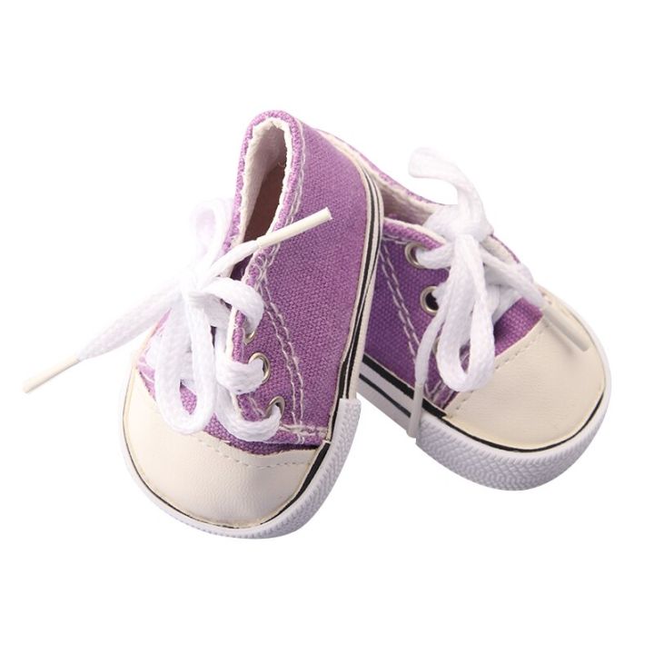 รองเท้าผ้าใบ7ซม-สำหรับ18นิ้วอเมริกันและ43ซม-รองเท้าตุ๊กตาเด็กแรกเกิดอุปกรณ์เสริมเสื้อผ้าสำหรับคนรุ่นเราตุ๊กตาเด็กผู้หญิง