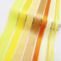 5 Meter/lot Yellow Series Solid Ribbon DIY Manualidades Accessories Supplies Ribbon Satin Ribbon 1/4 " 3/8" 5/8" 7/8" 1" 1-1/2 "