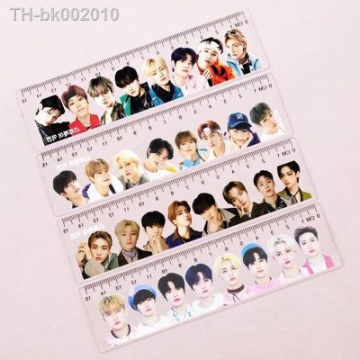 ♦ Kpop Idol Stray Kids Acrylic Ruler Multifunctional Drawing Tools Student Measuring Straight Ruler Students Office Stationery
