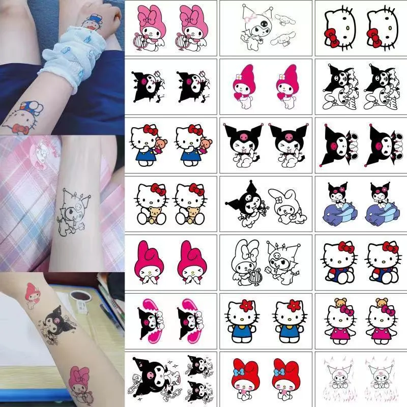 Miss Cat Black and White M Hello Kitty Cat Hello Kitty Tattoo Sticker  Waterproof and Durable Cartoon Waterproof One Piece 2 | Lazada PH