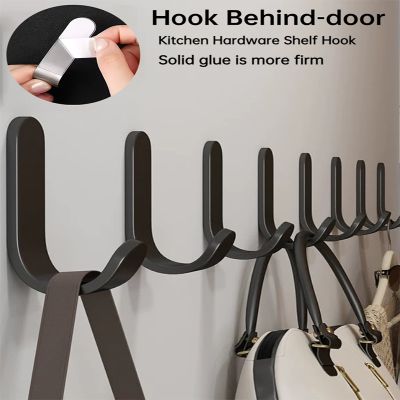 【YF】 Multipurpose Wall Behind-door Hook Cloth Organizer J-Type Hanger Bathroom Robe Towel Holder Rack Kitchen Hardware Shelf Hoo