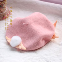 Mori Girl Angel Wings Beret Autumn Winter Flat Cap Card Captor SAKURA Sweet Lolita Beret pancake Hat Cosplay Headwear Woolen Hat