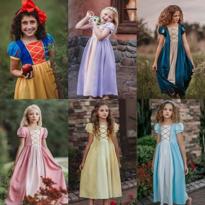 [Cos imitation] Disney Princess ชุดคอสเพลย์ Snow White Princess Belle เครื่องแต่งกายเสื้อผ้าสำหรับสาวฮาโลวีนคริสต์มาสชุดเครื่องแต่งกาย Gift