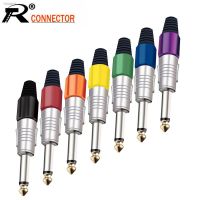 ✺❖✚ 1PC 6.35MM Jack Mono Plug Microphone Mic Guitar Cable Wire Connector 6.3MM Sophomore Core 2 Pole 1/4 Inch Audio Plug Adapter