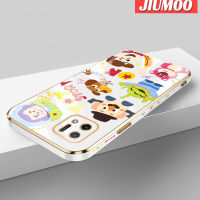 เคส JIUMOO สำหรับ OPPO เคส A16E A16K ลายการ์ตูนทอยสตอรี่ใหม่กรอบสี่เหลี่ยมเคลือบพื้นผิวเคสนิ่มซิลิกาเจลกันกระแทกเคสมือถือรวมทุกฝาครอบป้องกันเลนส์กล้องถ่ายรูป