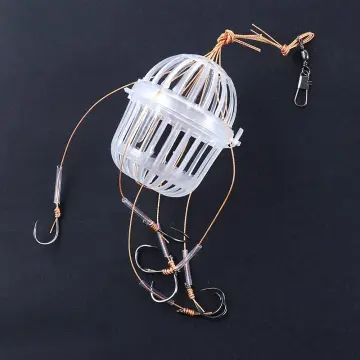 Bighead Carp Fishing Rig Sharp Hooks Strong Line White Baits Cage