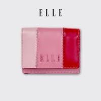 ELLE BAG COLLECTION GRADIENT กระเป๋าใส่นามบัตรและธนบัตร หนังวัวแท้ สีแดง (EWA151)