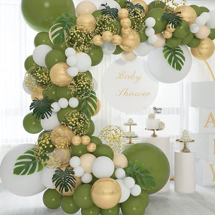 PT27 119Pcs/Retro Olive Green Dusty Pink Diy Balloon Garland Kit, Baby ...