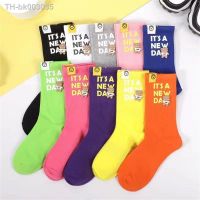 ✸✈₪ Spring and summer new pure cotton socks cartoon 3D bear letter cloth label breathable thin medium tube socks