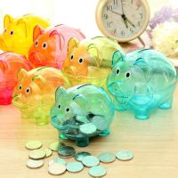Cute Mini Cartoon Piggy Money Bank Plastic Transparent Coins Money Saving Box Case Coins Pig Shaped Money Savings Box
