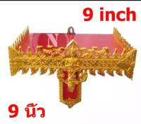 หิ้งพระ 9-18 นิ้ว ขาเดียว หิ้งพระติดผนังลายไทย  สีแดงทอง พื้นสีแดง ขอบกระไหล่ทอง เกรด A คุณภาพดี สวยงาม แข็งแรง