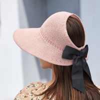 Summer Female Sun Hats Big Brim Classic Bowknot Foldable Fashion Straw Hat Casual Outdoor Beach Cap For Women UV Protected Hat