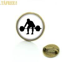 TAFREE Brand fashion vintage Weightlifting brooches silhouette art men bodybuilding sports badge pins Hercules jewelry SP258