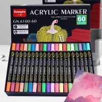 12-84 Colored Double tip Acrylic Paint Markers Pens Round Extra Fine Tip Brush Markers Lettering Calligraphy Rock Art Painting Highlighters Markers