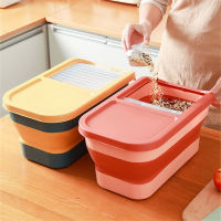 Large Capacity Foldable Rice Bucket Kitchen Home Cereals Organizer Container Food Sealed Jar Insect-Proof Grains Storage Box