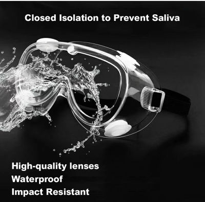 Veithdia ใสใสแว่นตานิรภัยตาโล่ป้องกันแว่นตาป้องกันการติดเชื้อสาดปิดอย่างเต็มที่ระบายอากาศแว่นตา 0317