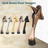 Zinc Alloy Kick Down Door Stopper Self Adhesive Anti Collision Doorstop Strong Suction Floor Holder Wall Protector Home Hardware