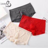 【CW】 Men Low Waist Silk Briefs  Breathable Shorts Gay Man Underpants