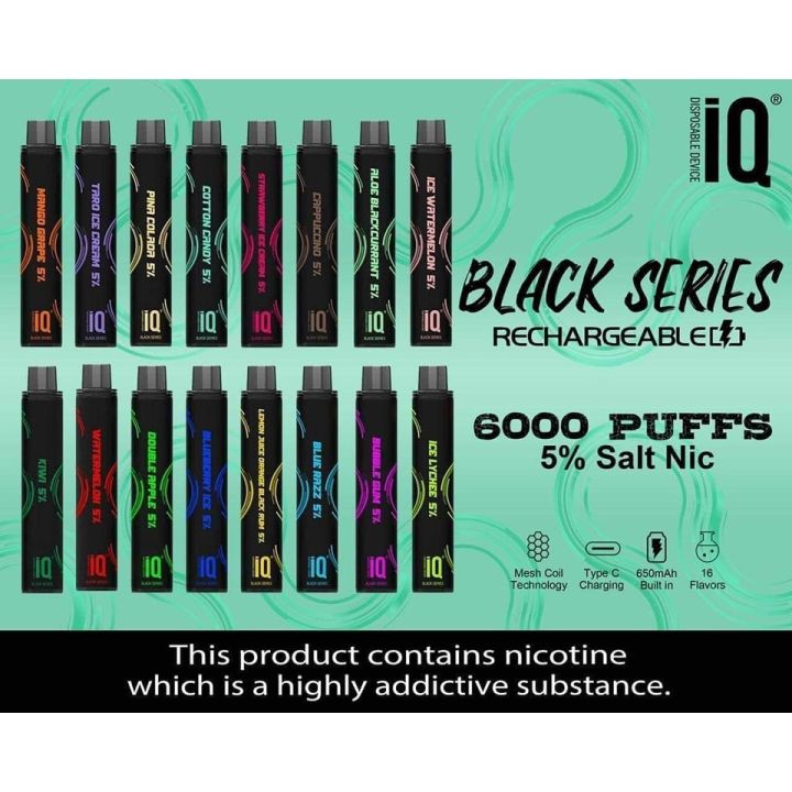 IQ Black Series 6000 Puffs Disposable Pods | Lazada PH