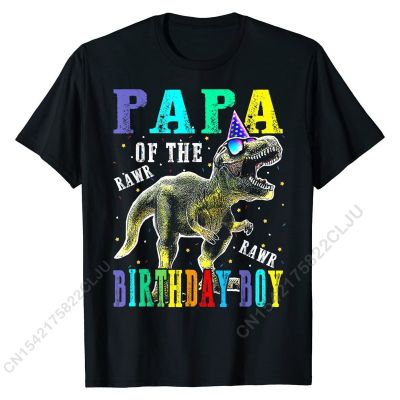 Papa Dinosaur Shirt Funny Cute Birthday Boy Family Apparel T-Shirt Hot Sale Cal Tshirts Cotton Boy Tops Men Tees Cal