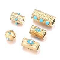 【YF】✢  2pcs Glasses Stone Beads Enamel Tube Spacer Evil Bead for Men Jewelry Findings