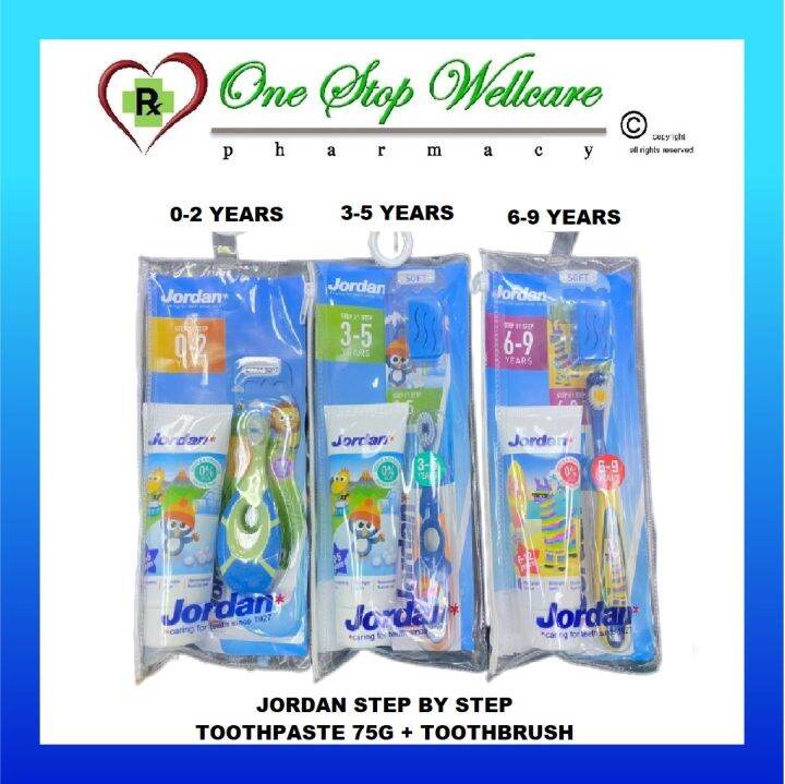 JORDAN STEP BY STEP TOOTHPASTE 75G + TOOTHBRUSH (02 YEARS / 35 YEARS