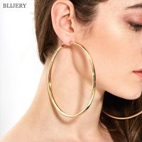 {BUSA Fashion Accessories} BLIJERY แฟชั่นขนาดใหญ่ต่างหูห่วงขนาดใหญ่สำหรับผู้หญิงบาสเกตบอล B Rincos ขนาดใหญ่หนารอบวงกลมต่างหูห่วงเครื่องประดับพังก์