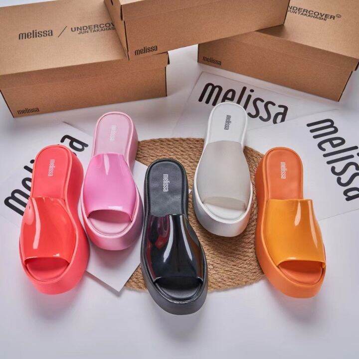 พร้อมส่ง-melissa-รองเท้าแตะ-พื้นหนา-เหมาะกับเดินชายหาด-แฟชั่นสําหรับผู้หญิง-2023-qyue-cnb