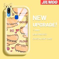 เคส JIUMOO สำหรับ VIVO Y91 Y95 Y91i การ์ตูนรักจระเข้สีสันสดใสน่ารักเลนส์กล้องถ่ายรูปแบบนิ่มสัตว์ประหลาดน้อยเคสมือถือกันกระแทกแบบใสป้องกันซิลิโคนง่ายปลอกความคิดสร้างสรรค์โปร่งใส