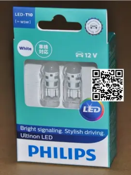 Philips Ultinon LED 4000K W5W T10 Warm White Auto Interior Bulbs Turn  Signals LED Door Reading Lamps W2.1x9.5d 11961ULW4X2, 2pcs