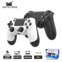 DATA FROG คอนโทรลเลอร์เกมไร้สายสำหรับ PS4 คอนโซล Bluetooth-Compatible Double Vibration สำหรับจอยสติ๊กเกม PC Gamepad-caicai store