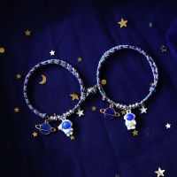 2023 New Romantic Couple Bracelet for Women Men Beautiful Planet Magnet Astronaut Bracelet Trendy Lover Jewelry Gifts