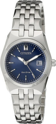 Citizen Eco-Drive Corso Quartz Womens Watch, Stainless Steel, Classic, Silver-Tone (Model: EW2290-54L)