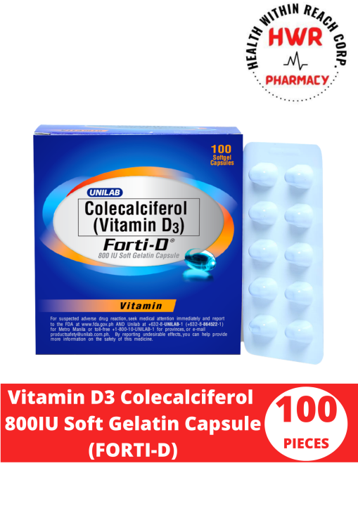 Vitamin D3 Colecalciferol 800IU Soft Gelatin Capsule (FORTID) Lazada PH