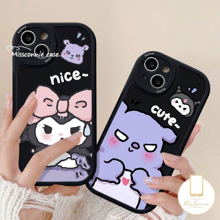 เคสโทรศัพท์มือถือ-tpu-แบบนิ่ม-ลายการ์ตูน-kuromi-กันกระแทก-สําหรับ-iphone-13-12-14-7-6-8-6s-7plus-8plus-xr-x-xs-2020