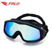 FRLO แว่นตาว่ายน้ำ ผู้ใหญ่ Goggles น้ำซึมผ่าน ป้องกันหมอก กัน UV อุปกรณ์ว่ายน้ำดำน้ำ Black only รุ่น-YJ001 Free กล่องแว่น [พร้อมส่ง]