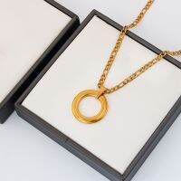 【Preflow ornament】 NewRound PendantChainfor Women Simple Chunky Clavicle Aesthetic Jewelry