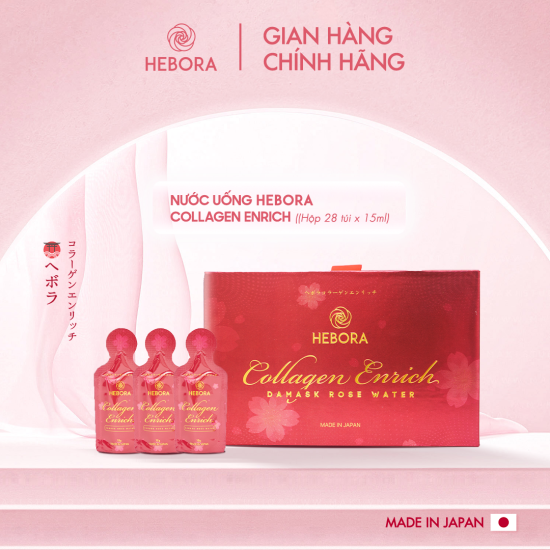 7 tặng 2 hebora collagen enrich damask rose water nhật bản hộp 28 gói - ảnh sản phẩm 1